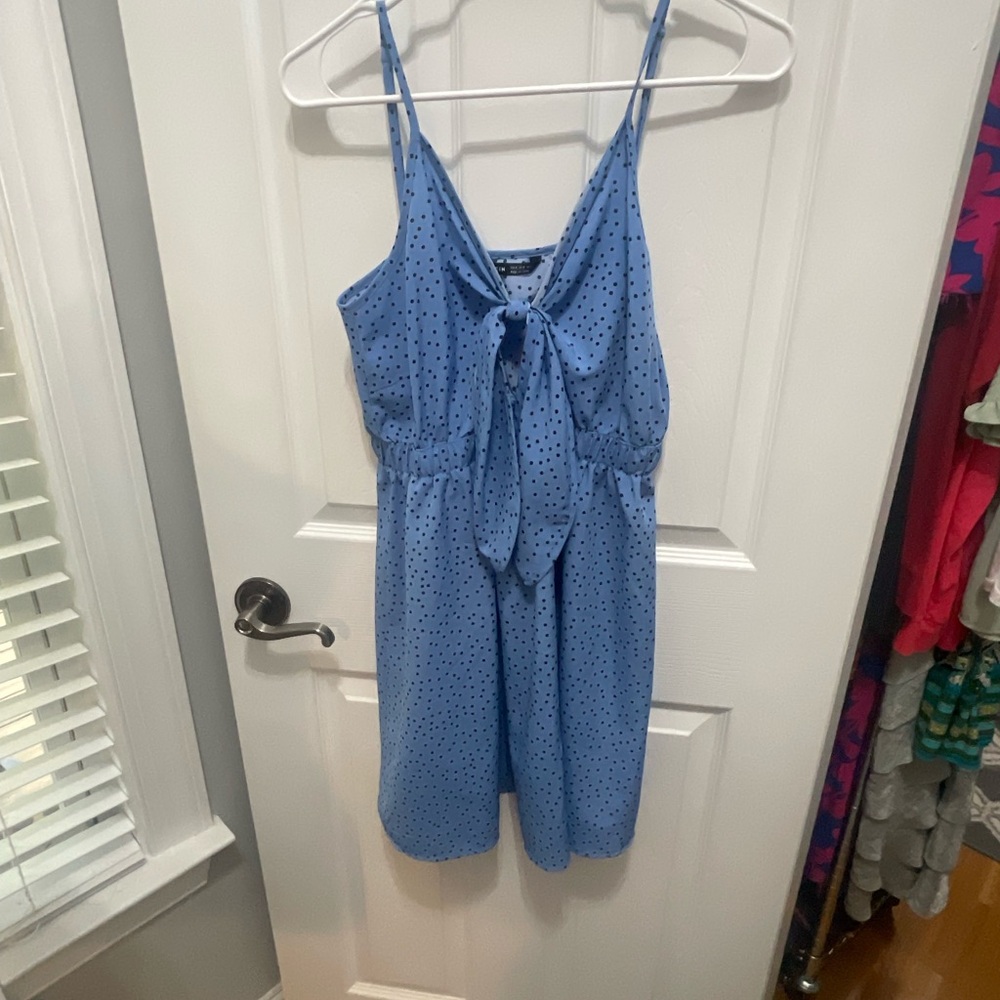 SHEIN Light Blue Polka Dot Dress - Picture 4 of 14